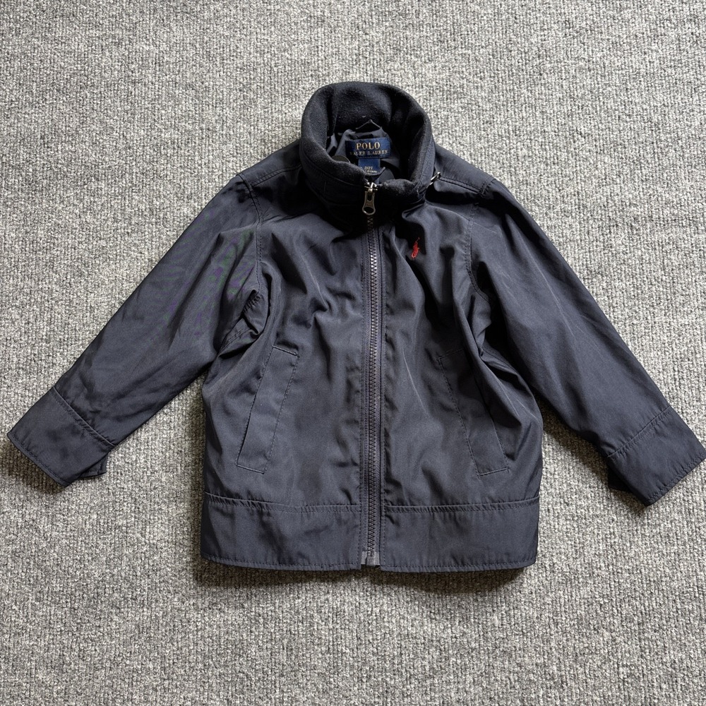 Polo Ralph Lauren Kids Stowaway Hood Full Zip Windbreaker Jacket Navy 2/2T